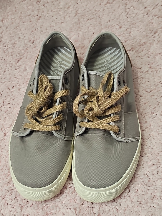 Taos Footwear Shoes - Taos Footwear Gray Canvas Sneakers with Natural Rope Laces